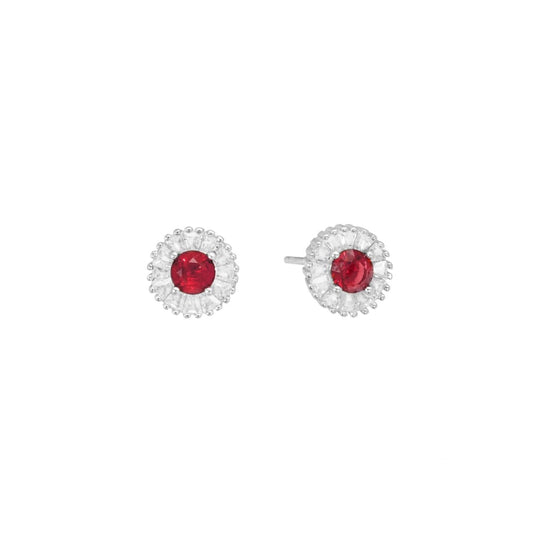 Orecchini ChiMiAma 140663 Ø 9 mm | Colore Rubino - Argento 925