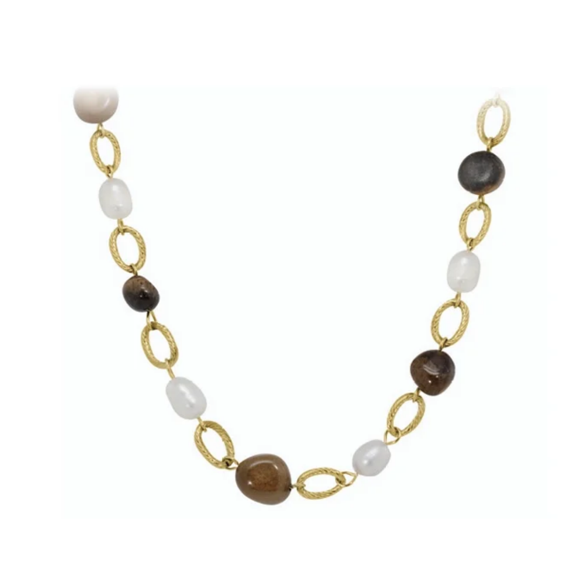 Set ChiMiAma - Parure Perla & Occhio di Tigre in Acciaio 316L