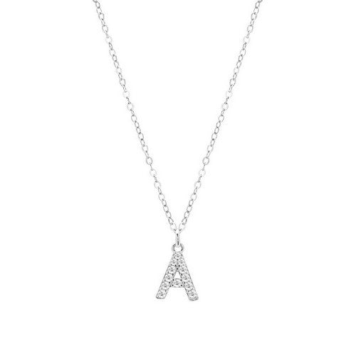 Collana ChiMiAma con Lettera A Pavé - Ref. 130115A