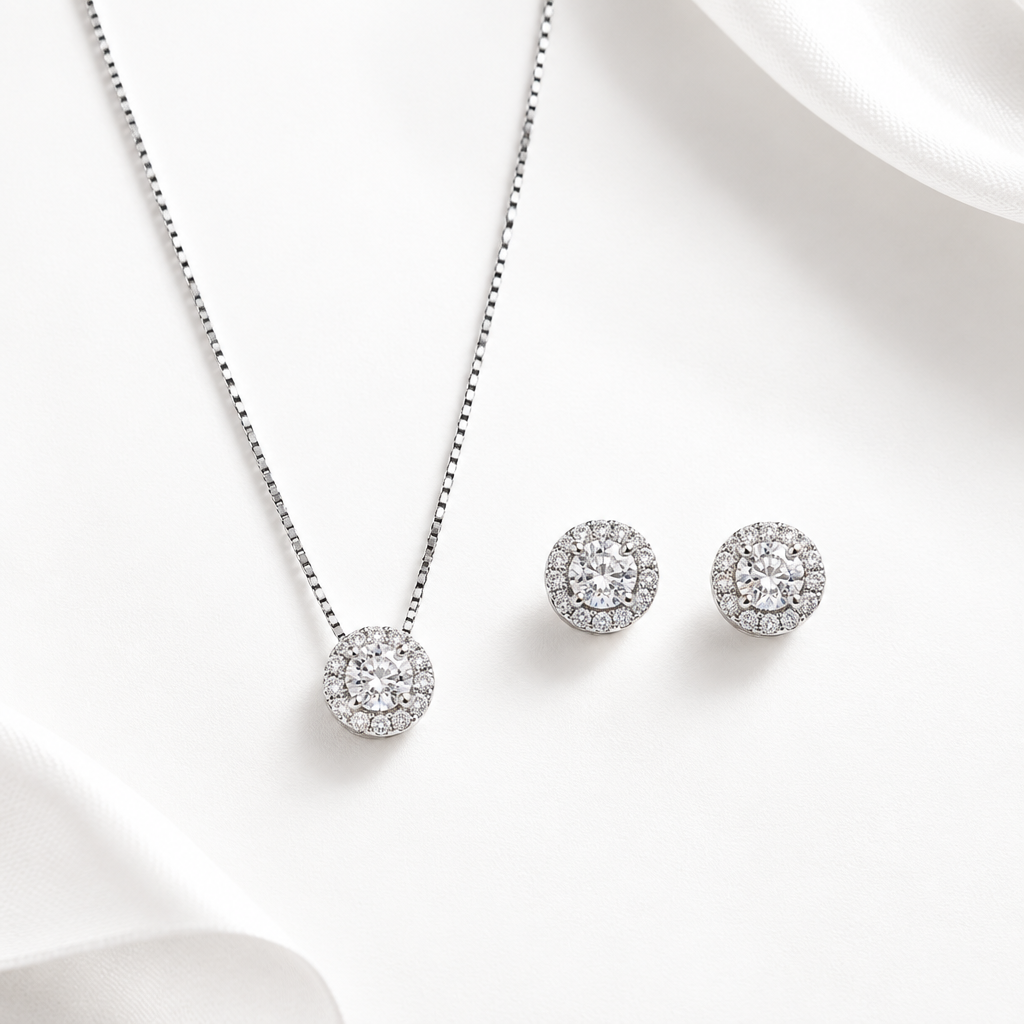 Set ChiMiAma - Collana & Orecchini Punto Luce Zirconi in Argento 925