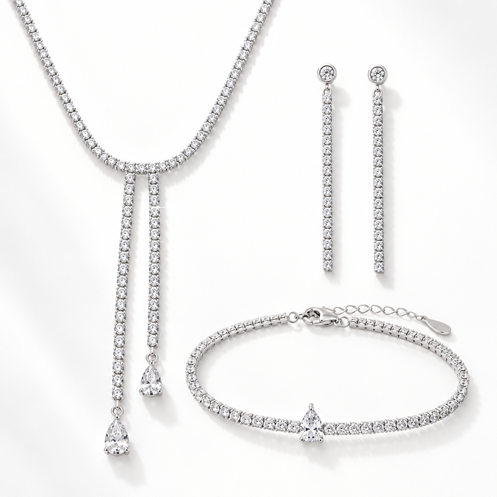 Set ChiMiAma - Parure Tennis Zirconi in Argento 925