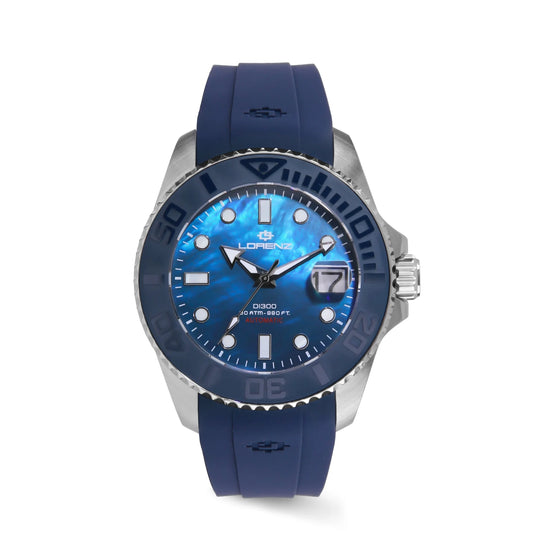 Lorenz DI-300 Orologio Uomo Nero Blu Madreperla - Ref. 030258FF