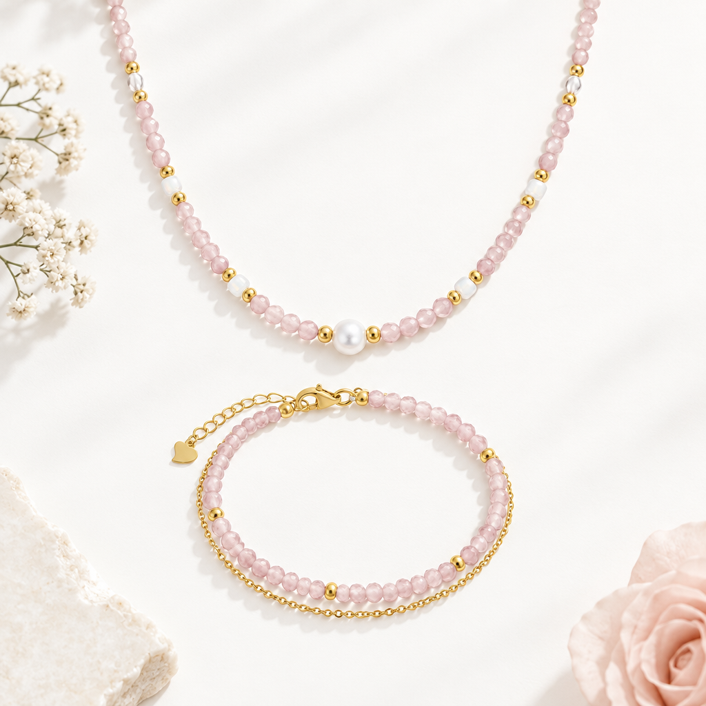 Set ChiMiAma – Collana e Bracciale Argento 925 Rosa